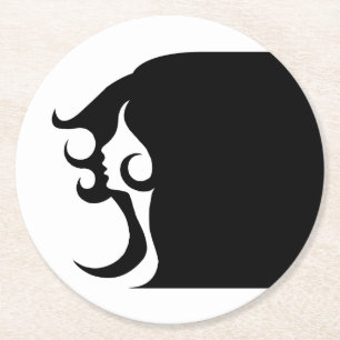 Posavasos Redondo De Papel Deco Mod Woman Paper Coaster