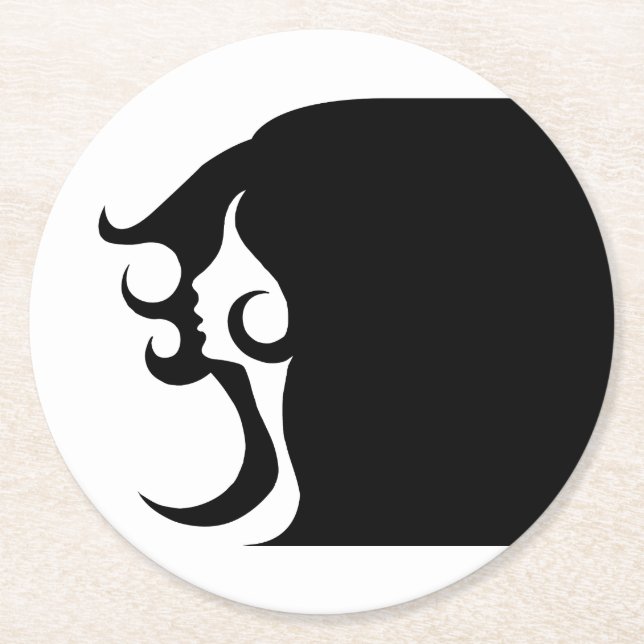 Posavasos Redondo De Papel Deco Mod Woman Paper Coaster (Anverso)