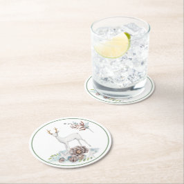 Posavasos Redondo De Papel Decoraciones de venado y Navidad en pasteles