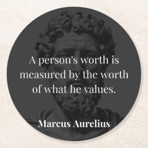 Posavasos Redondo De Papel Definición de Valor: Marcus Aurelius en Valores