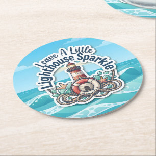 Posavasos Redondo De Papel Deja un pequeño destello de faro