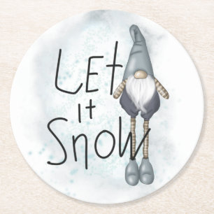 Posavasos Redondo De Papel Dejemos que nieve invierno genoma