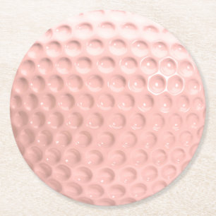 Posavasos Redondo De Papel Deporte de bolas de golf rosa