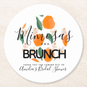 Posavasos Redondo De Papel Desayuno Mimosa Dibujado a Mano  Despedida de Solt