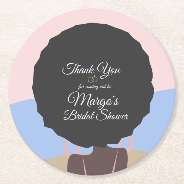 Posavasos Redondo De Papel Despedida de soltera en la playa    (Anverso)