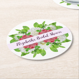 Posavasos Redondo De Papel Despedida de soltera Garden Dahlia