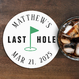 Posavasos Redondo De Papel Despedida de Soltero de Golf Último Hoyo