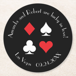 Posavasos Redondo De Papel Destiny Las Vegas Boda Personalizado Cocktail Coas