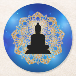Posavasos Redondo De Papel Día de Vesak Buda y Mandala Vaisakha Purnima