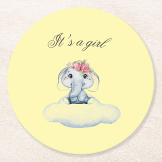 Posavasos Redondo De Papel Días soñados con Rosie the Elephant.