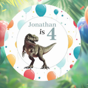 Posavasos Redondo De Papel Dinosaur T Rex Birday Gray