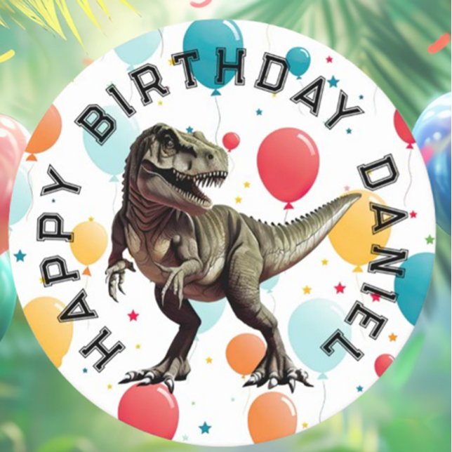 Posavasos Redondo De Papel Dinosaurio T=REX CUMPLEAÑOS (Check Out Our T-REX Birthday Coasters!)