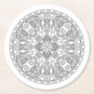 Posavasos Redondo De Papel Diseño de Zendala