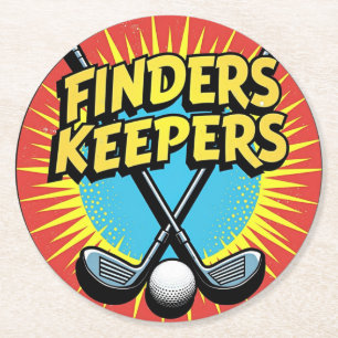 Posavasos Redondo De Papel Diseño del club de golf de Finders Keepers