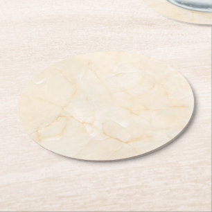 Posavasos Redondo De Papel Diseño elegante de mármol brillante
