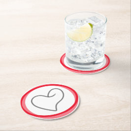 Posavasos Redondo De Papel Diseño elegante en forma de corazón