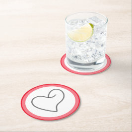 Posavasos Redondo De Papel Diseño elegante en forma de corazón
