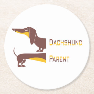 Posavasos Redondo De Papel Divertido dachshund lindo para padres de perros la