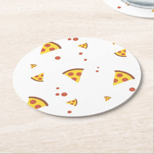 Posavasos Redondo De Papel Divertido patrón minimalista de pizza de pepperoni
