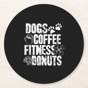 Posavasos Redondo De Papel Dogs Café Ness Donuts Gym Foodie Ness