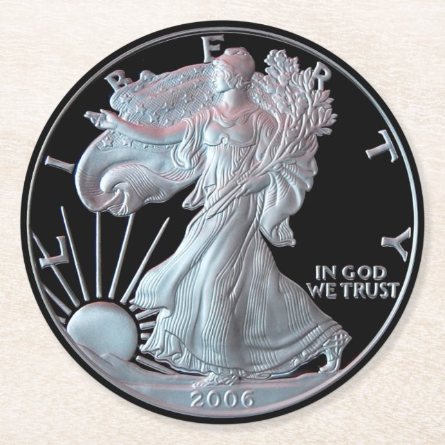 Posavasos Redondo De Papel Dólar de la libertad 2006 (Anverso)