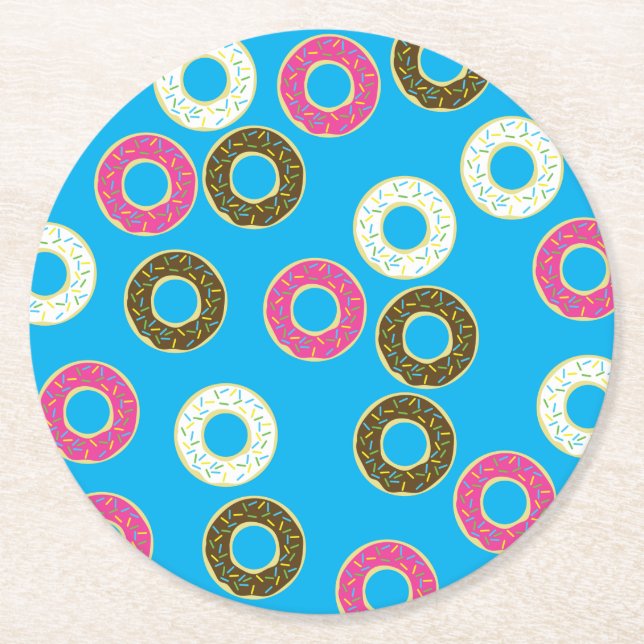 Posavasos Redondo De Papel Donut Birthday Party (Anverso)