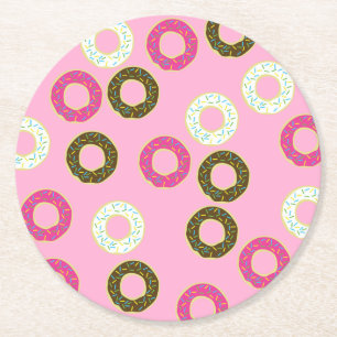 Posavasos Redondo De Papel Donut Birthday Party