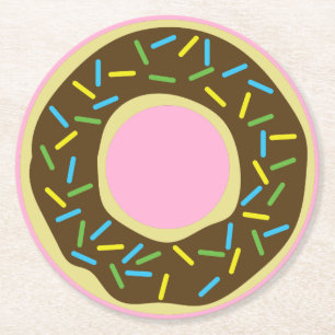 Posavasos Redondo De Papel Donut Birthday Party