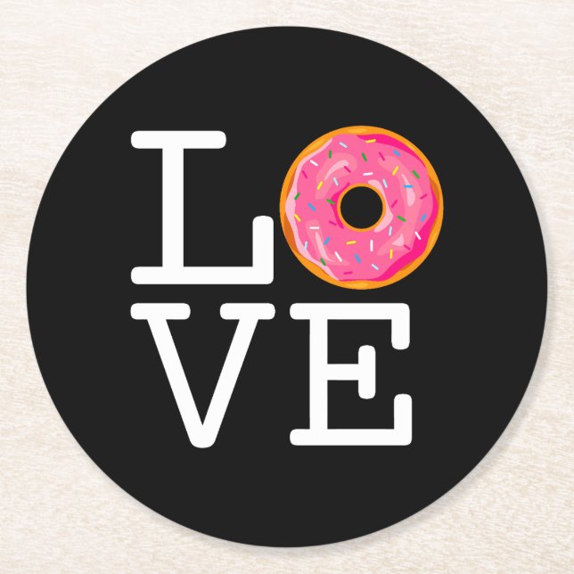 Posavasos Redondo De Papel Donut Love (Anverso)