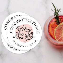 Posavasos Redondo De Papel Doodle de celebración Cheers