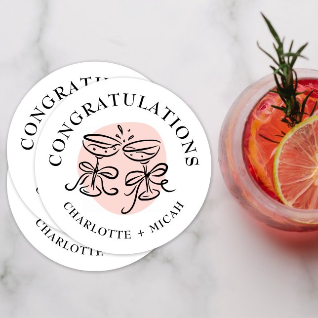 Posavasos Redondo De Papel Doodle de Celebración Cheers (Subido por el creador)