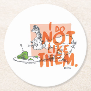 Posavasos Redondo De Papel Dr. Seuss Guy-Am-I "No Me Gustan"