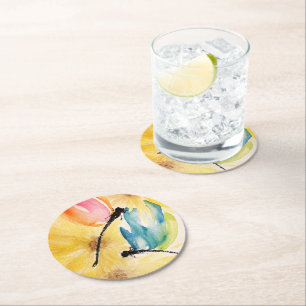 Posavasos Redondo De Papel Dragonflies Coasters de papel