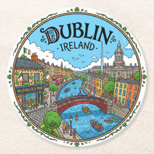 Posavasos Redondo De Papel Dublín Irlanda