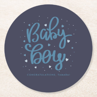 Posavasos Redondo De Papel Ducha de Baby Boy Blue