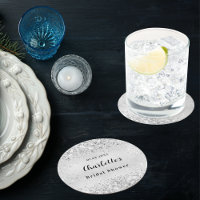 Ducha de novia elegante confeti plateado