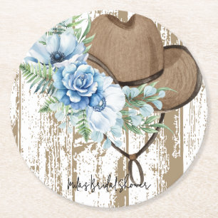 Posavasos Redondo De Papel ducha de novia vaquera