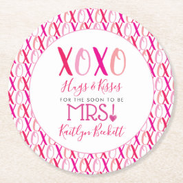 Posavasos Redondo De Papel Ducha El día de San Valentín de novias de abrazos 