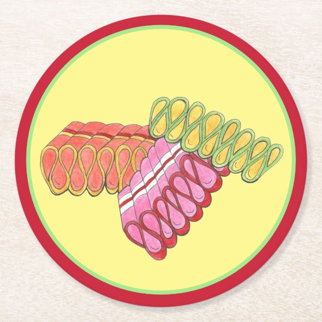 Posavasos Redondo De Papel Dulce dulce de la fiesta de los viejos Navidades d (Anverso)