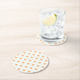 Posavasos Redondo De Papel Dulce fiesta de bebé melocotón elegante