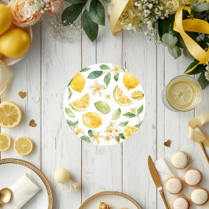 Posavasos Redondo De Papel Dulce Limón Baby Shower 