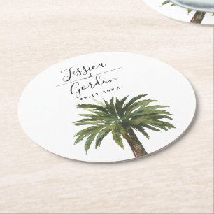 Posavasos Redondo De Papel Dusty Palm Temática playera