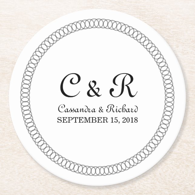 Posavasos Redondo De Papel Ebony Envolvente Redondo De Papel (Anverso)