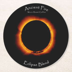 Posavasos Redondo De Papel Eclipse Mezcla Café de Fuego Antiguo