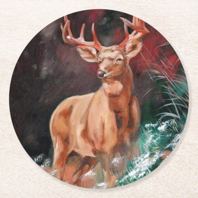 Posavasos Redondo De Papel Edelhert - Red Deer Coaster (Anverso)