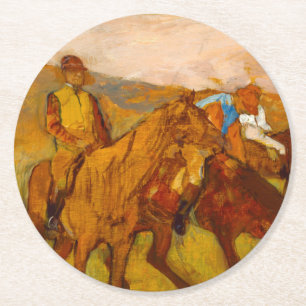 Posavasos Redondo De Papel Edgar Degas antes de la carrera