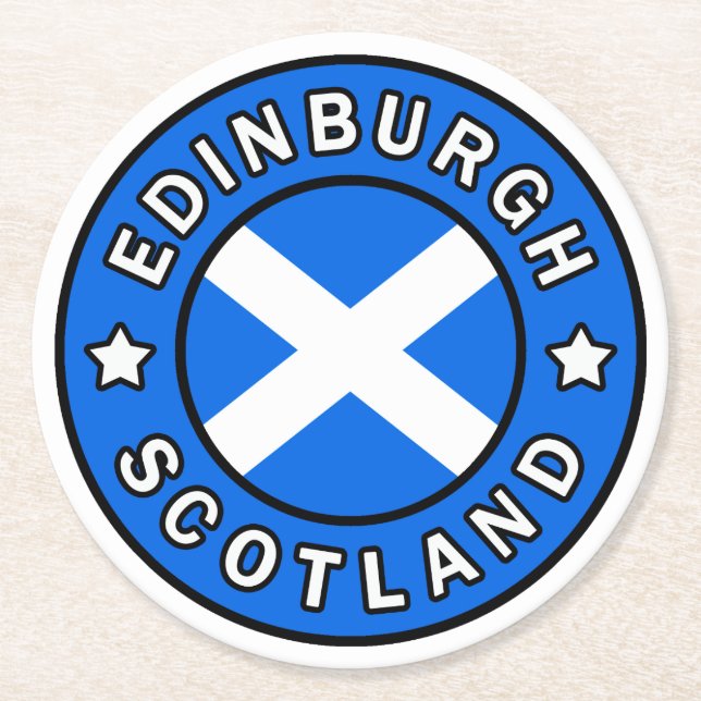 Posavasos Redondo De Papel Edimburgo Escocia (Anverso)