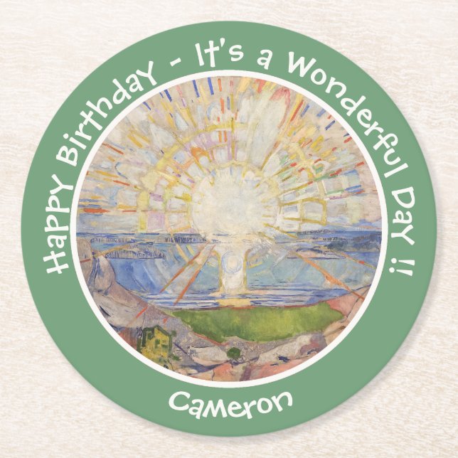 Posavasos Redondo De Papel Edvard Munch The Sun (Solen) - Artículos Fiestas S (Anverso)