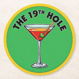 Posavasos Redondo De Papel El 19º hoyo: perfecto para los amantes del golf