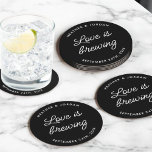 Posavasos Redondo De Papel El Amor Moderno Es La Recepción De La Boda<br><div class="desc">El Amor Moderno Es La Elaboración De Atracciones De Recepción De Bodas</div>